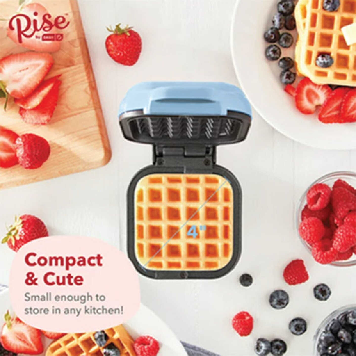 Rise by Dash 4 In. Light Blue Mini Waffle Maker - Hall's Hardware and Lumber